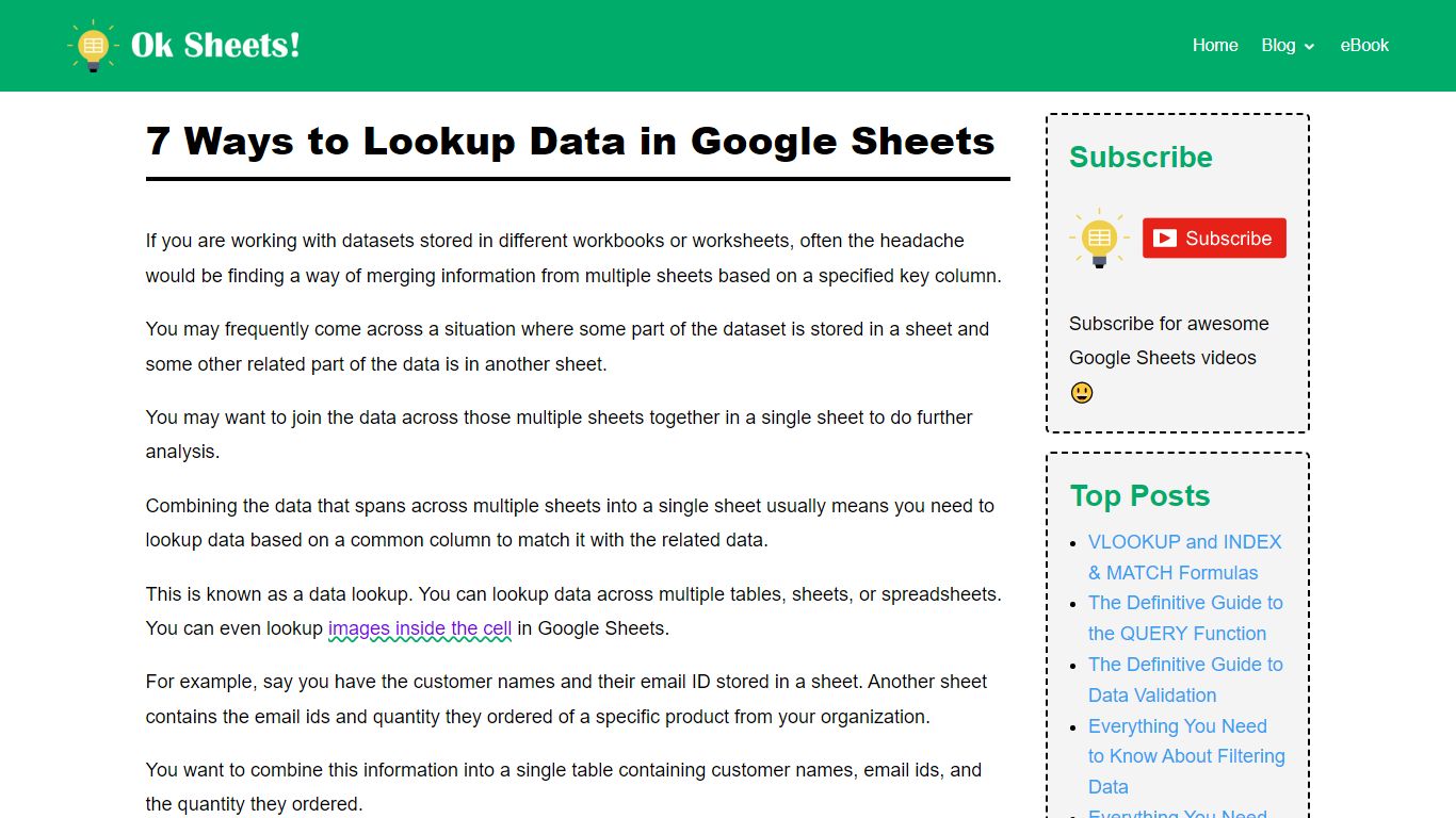 7 Ways to Lookup Data in Google Sheets | Ok Sheets