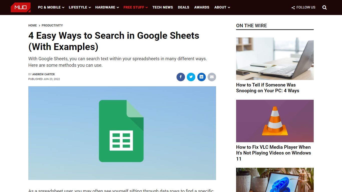 4 Easy Ways to Search in Google Sheets (With Examples) - MUO